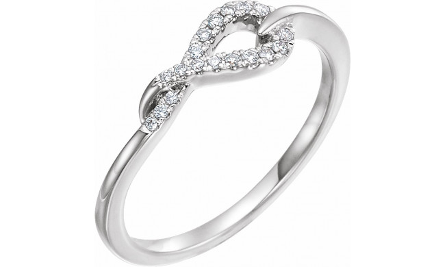 14K White 1/10 CTW Diamond Knot Ring - 65245560001P