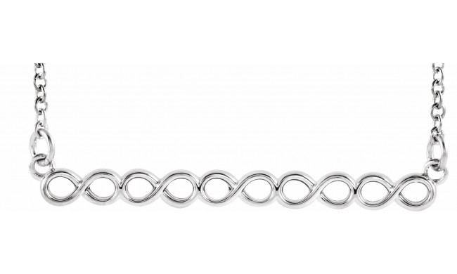 14K White Infinity-Inspired 16-18 Bar Necklace - 86768101P