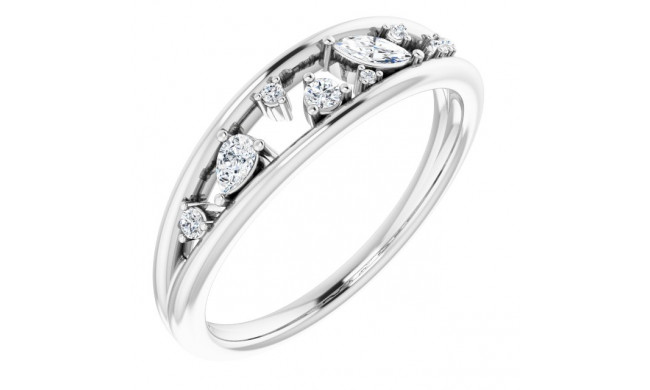 14K White 1/6 CTW Diamond Negative Space Ring - 124185600P