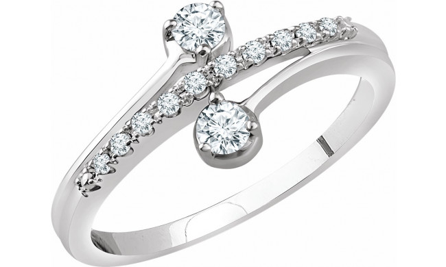 14K White 1/4 CTW Diamond Two-Stone Ring - 65269960001P