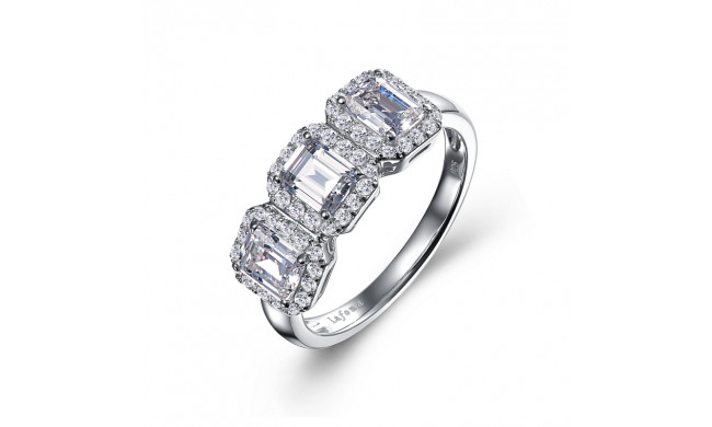 Lafonn Three-Stone Halo Engagement Ring - R0400CLP05