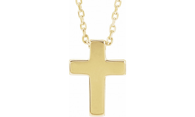 14K Yellow Petite Cross 16-18 Necklace - R45397601P