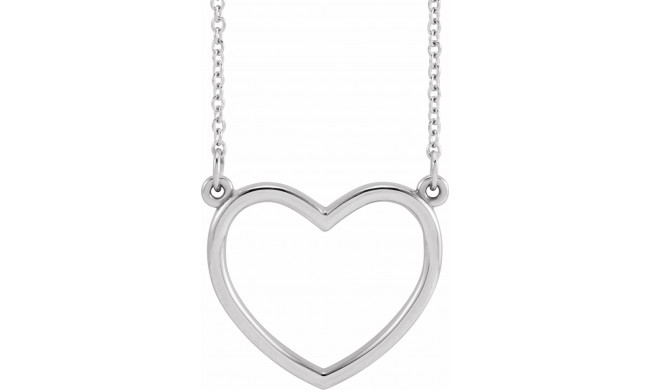 14K White 17x15.8 mm Heart 16 Necklace - 85874101P