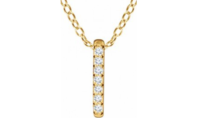 14K Yellow .05 CTW Diamond Bar 16-18 Necklace - 65221860000P