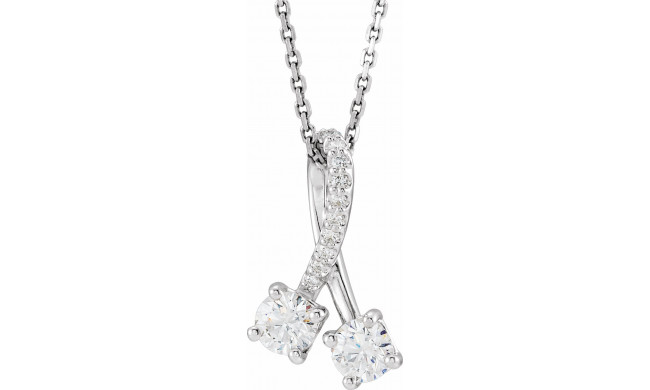 14K White 1/2 CTW Diamond Freeform 16-18 Necklace - 8672860020P
