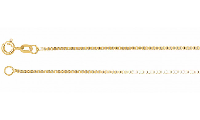 14K Yellow 1 mm Solid Box 7 Chain - CH2231993P