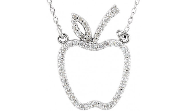 14K White 1/5 CTW Diamond Apple 16 Necklace - 8584260000P
