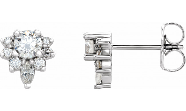 14K White 1/2 CTW Diamond Earrings - 869506005P