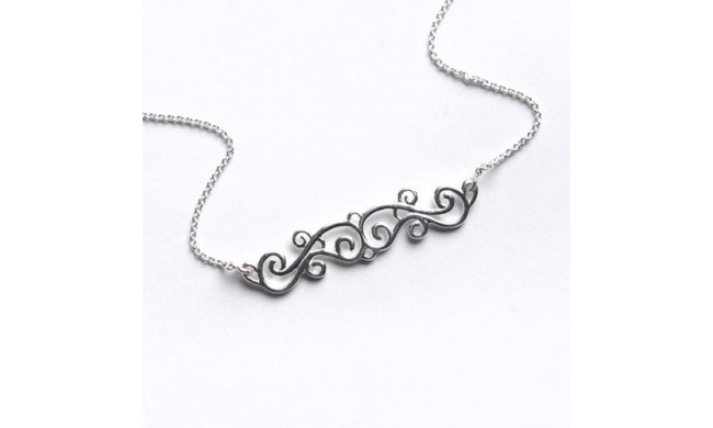 Southern Gates Sterling Silver Scroll Bar Necklace
