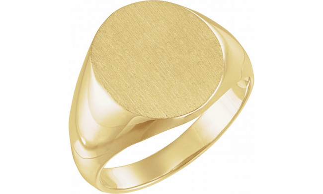 10K Yellow 14x12 mm Oval Signet Ring - 9320113046P