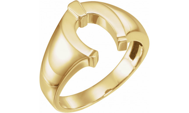 14K Yellow Men's Horseshoe Ring - 514221000P