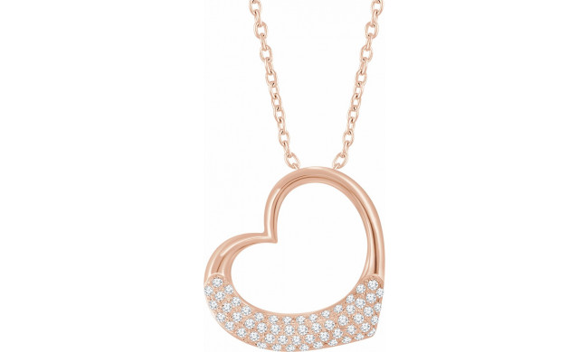 14K Rose 1/5 CTW Diamond Heart 16-18 Necklace - 65272160002P