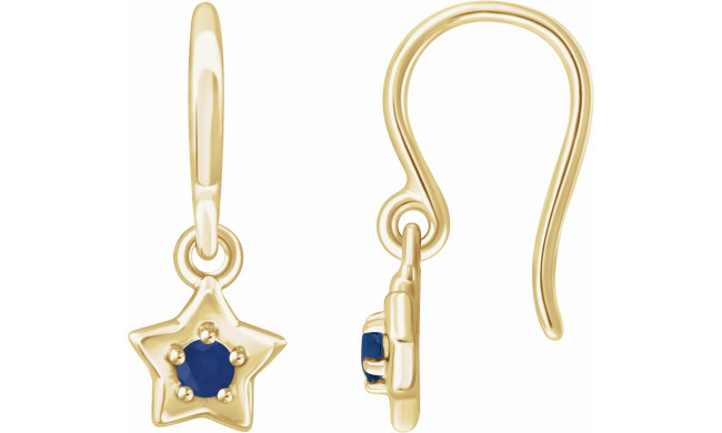 14K Yellow 3 mm Round September Youth Star Birthstone Earrings - 653420622P