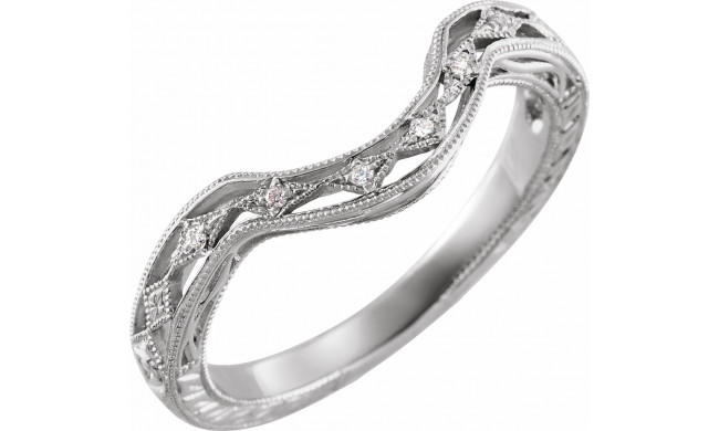 14K White .04 CTW Diamond Matching Band for 7x5 Oval Ring - 651582126P
