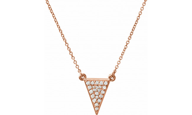 14K Rose 1/5 CTW Diamond Triangle 16.5 Necklace - 86423602P
