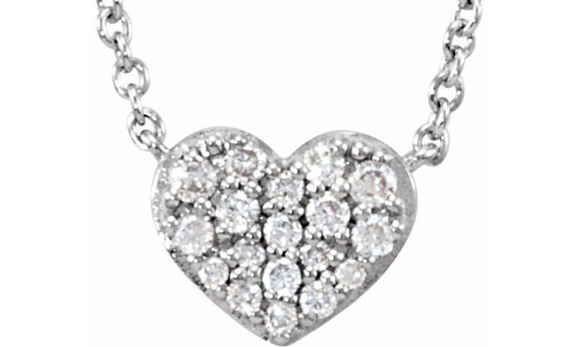 14K White 1/10 CTW Diamond Heart 18 Necklace - 68662100P