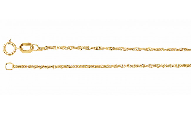 14K Yellow 1 mm Singapore Chain 7 Bracelet - CH500244899P