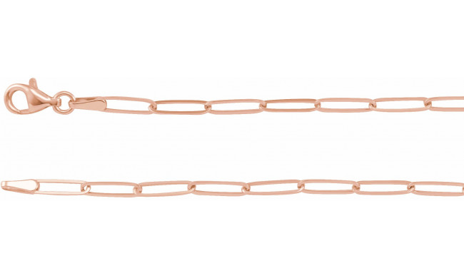 14K Rose 2.6 mm Elongated Link Chain 7 Bracelet - CH1094610P