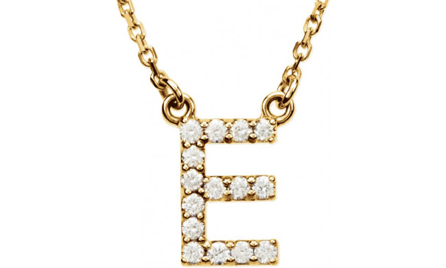 14K Yellow Initial E 1/8 CTW Diamond 16 Necklace - 67311130P
