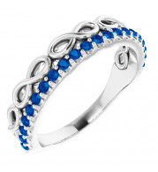 14K White Blue Sapphire Infinity-Inspired Stackable Ring - 72003600P
