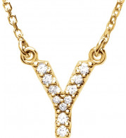 14K Yellow Initial Y .08 CTW Diamond 16 Necklace - 67311150P