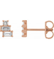 14K Rose 1/4 CTW Diamond Geometric Cluster Earrings - 86895602P