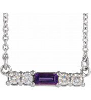 14K White Amethyst & 1/5 CTW Diamond 18 Necklace - 86838690P