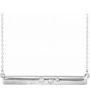 14K White 1/10 CTW Diamond Bar 16-18 Necklace - 65243760001P