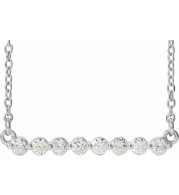 14K White 1/4 CTW Diamond Bar 16 Necklace - 86887610P