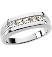 Platinum 3/4 CTW Diamond Men's Five-Stone Ring - 66409115059P