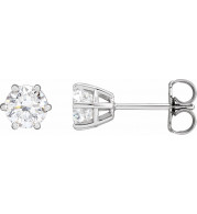 14K White 5 mm I1 1 CTW Diamond 6-Prong Wire Basket Earrings - 292366020P