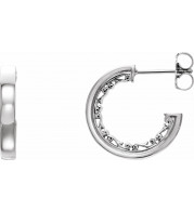 Platinum 16x2.6 mm Vintage-Inspired Hoop Earrings - 86650605P