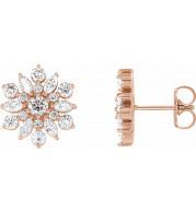 14K Rose 1 CTW Diamond Earrings - 86947602P