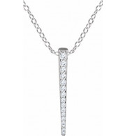 14K White 1/4 CTW Diamond Graduated 16-18 Bar Necklace - 65221760001P