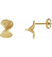 14K Yellow Twisted Stud Earrings with Backs - 653552100P