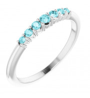 14K White Blue Zircon Stackable Ring - 72022605P