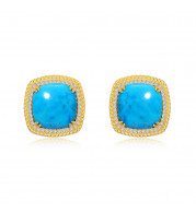 Lafonn Gold Blue Halo Earrings - E0521TQG00