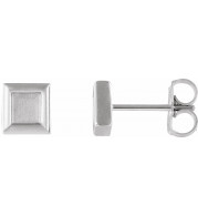 Platinum Square Petite Earrings - 86659603P