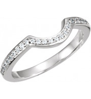 14K White 1/5 CTW Diamond Band for 5.2 mm Round Engagement Ring - 67711100P