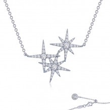 Lafonn Platinum Star Cluster Necklace - N0246CLP20
