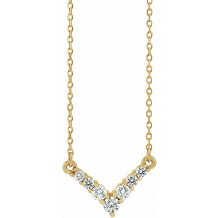 14K Yellow 1/3 CTW Diamond V 16-18 Necklace - 86616606P