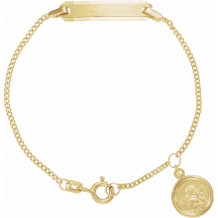 14K Yellow Youth Identification 4.5 Bracelet with Angel Charm - R41851254407P