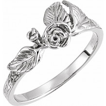14K White Floral-Inspired Ring - 41944653P