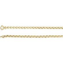 14K Yellow 6.5 mm Hollow Rolo 7 Chain - CH523242068P