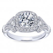 Gabriel & Co. 14k White Gold Victorian Vintage Engagement Ring - ER7479W44JJ