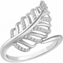 14K White 1/5 CTW Diamond Leaf Ring - 65232060000P