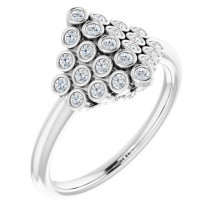 14K White 1/3 CTW Diamond Bezel-Set Cluster Ring - 124318105P