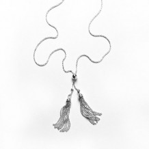 Southern Gates Sterling Silver Double Tassel Lariat Necklace