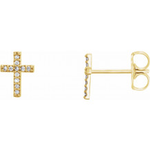 14K Yellow .05 CTW Diamond Cross Earrings - R17013601P