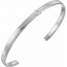 14K White 1/10 CT Diamond Cuff 6 Bracelet - BRC764600P
